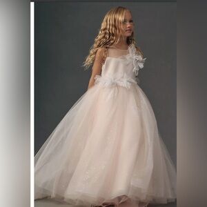 Anthropologie Elegant Blush Flower Girl Formal Dress
